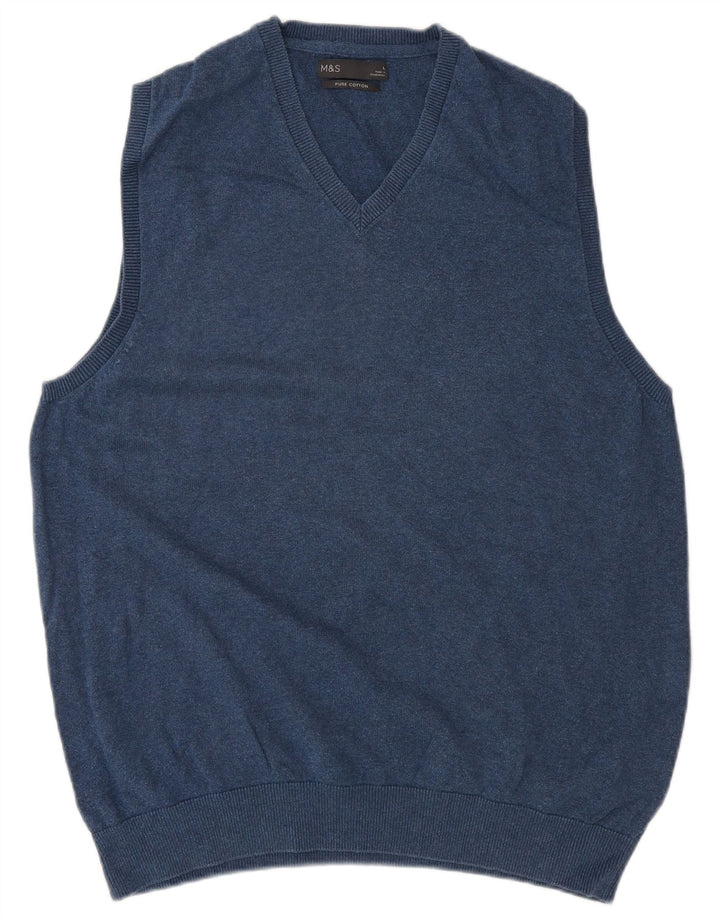 Marks & Spencer Herren-Weste, Tanktop, groß, marineblau, Baumwolle