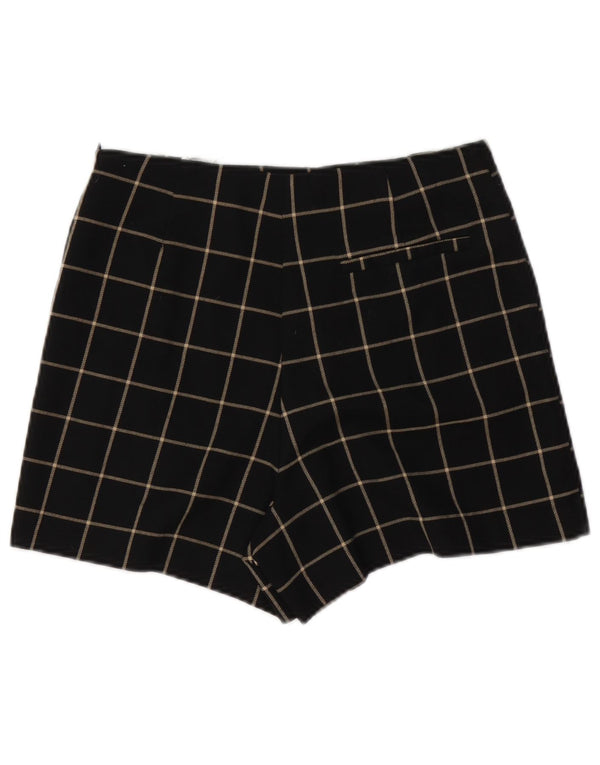 Zara Casual Shorts til kvinder Small W26 sort ternet polyester