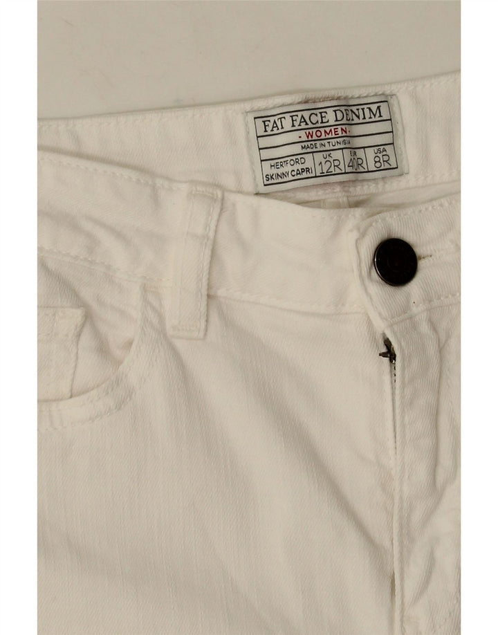 Fat Face Womens Capri Jeans UK 12 Medium W28 L20 White Cotton