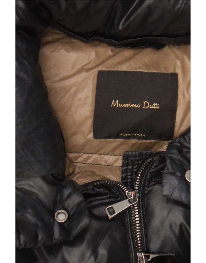Massimo Dutti Womens Oversized Padded Jacket UK 10 Small Black Nylon