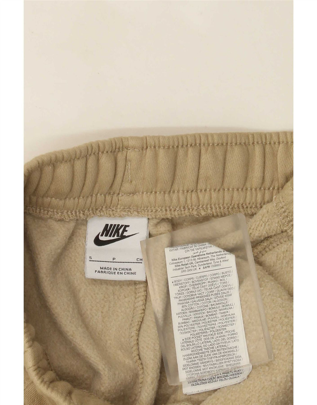 Nike Mens Cargo Tracksuit Trousers Joggers Small Beige Cotton