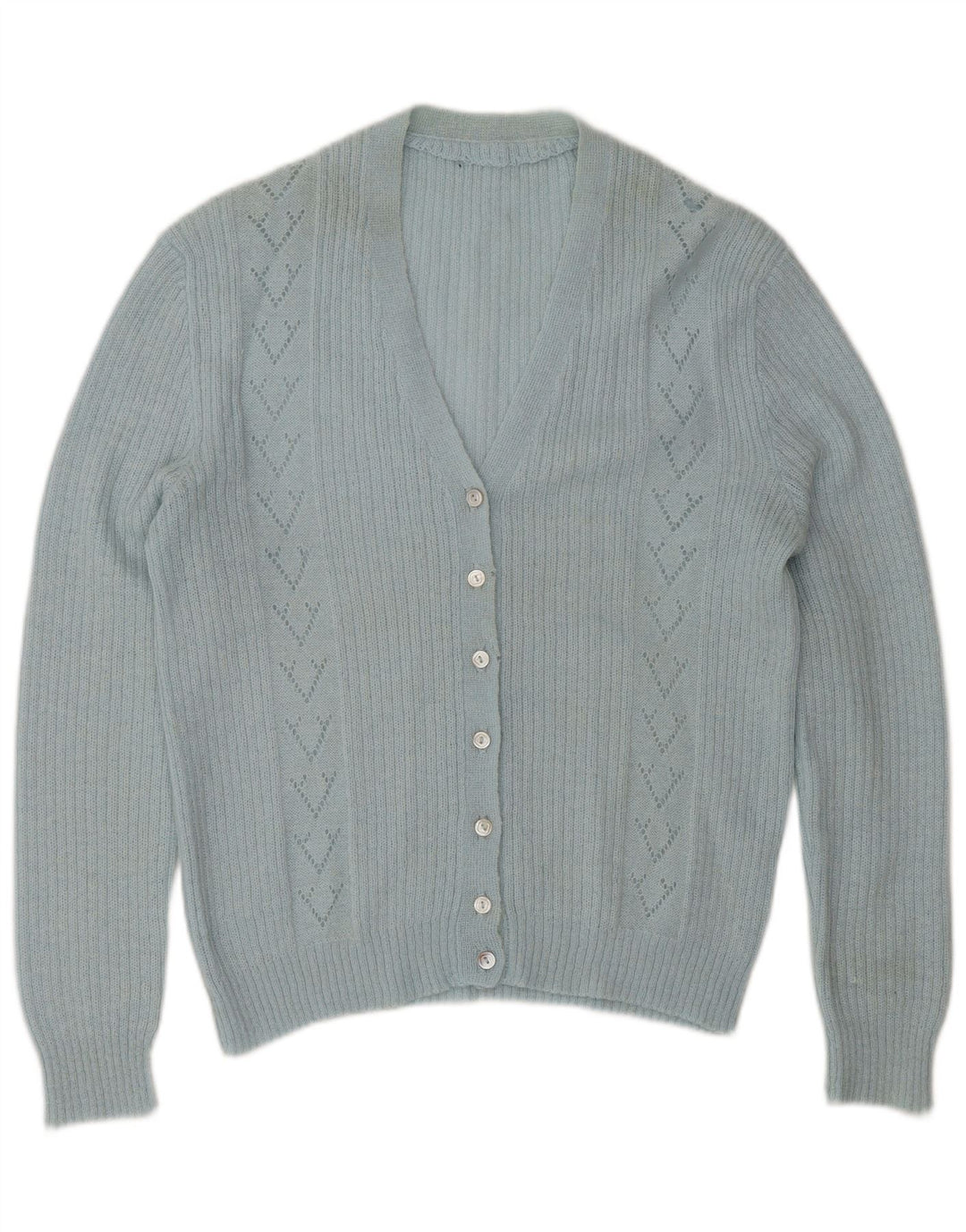 Vintage Womens Cardigan Sweater UK 14 Large Blue Classic
