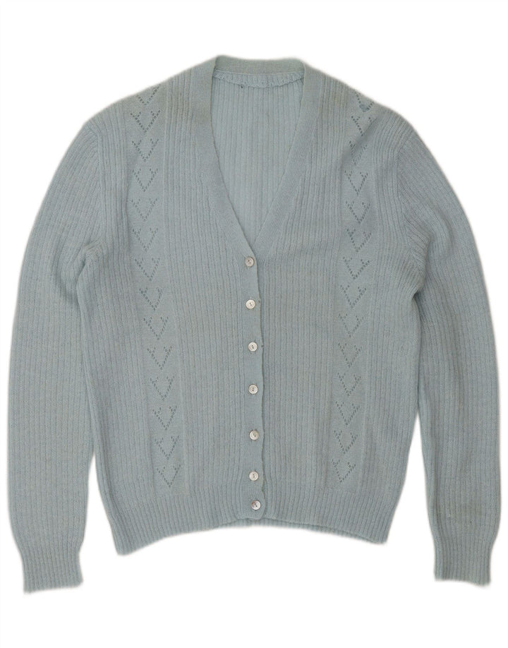 Vintage Womens Cardigan Sweater UK 14 Large Blue Classic