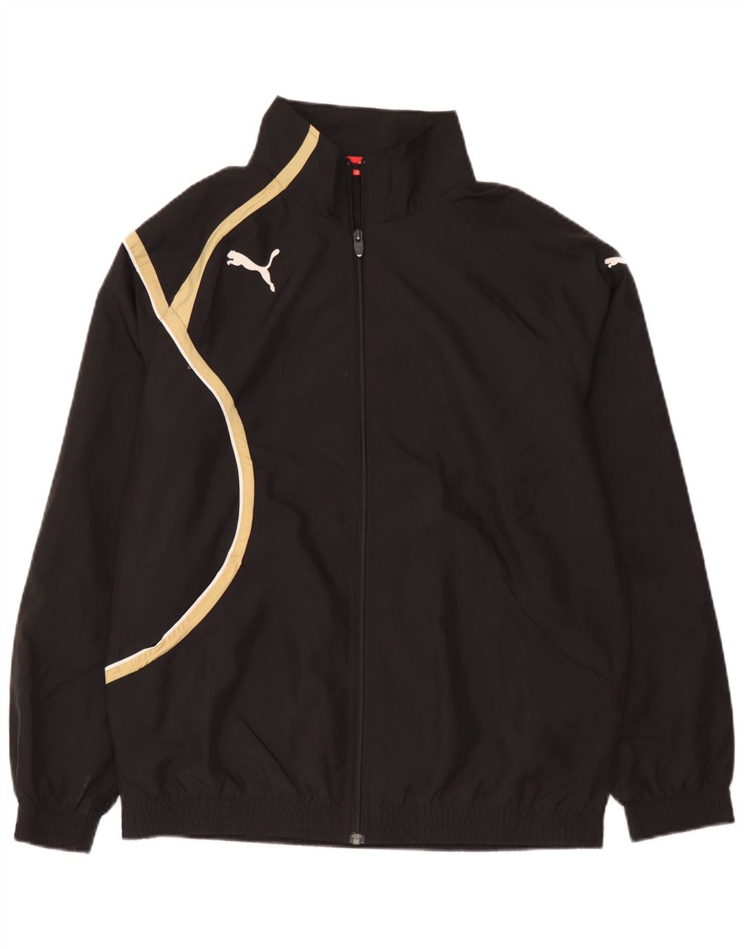 Puma Herren-Trainingsanzugoberteil, Jacke, Größe S, Schwarz, Farbblock-Polyester