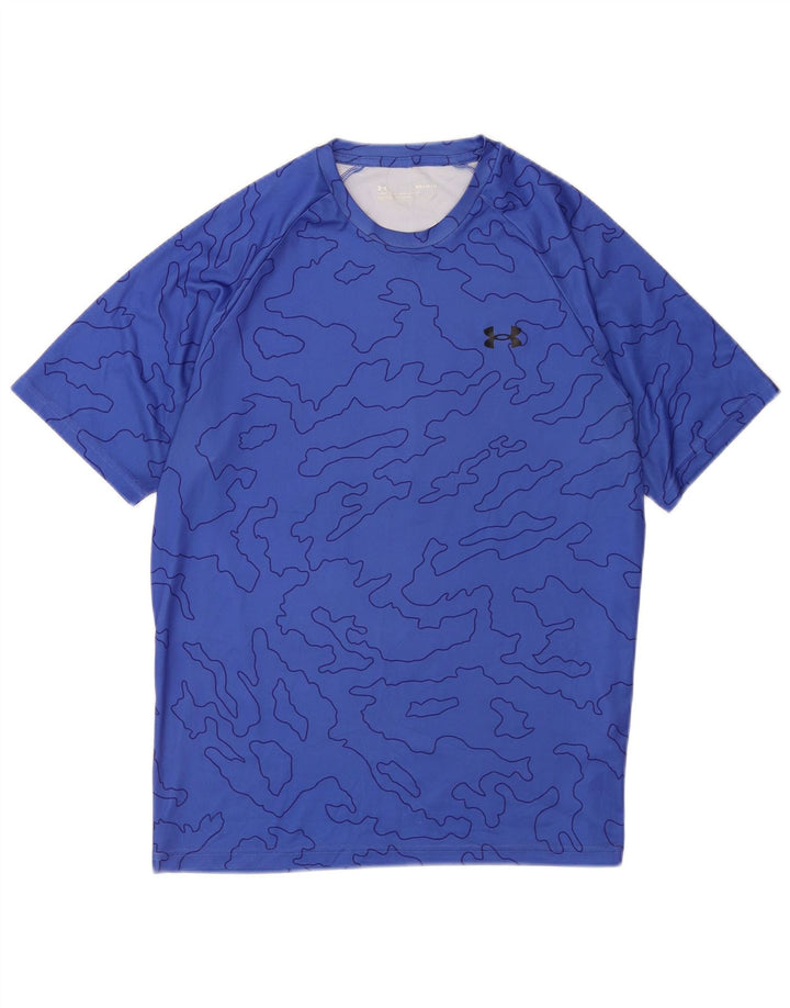 Under Armour Tee-Shirt Loose Fit Homme Bleu Moyen Géométrique Polyester