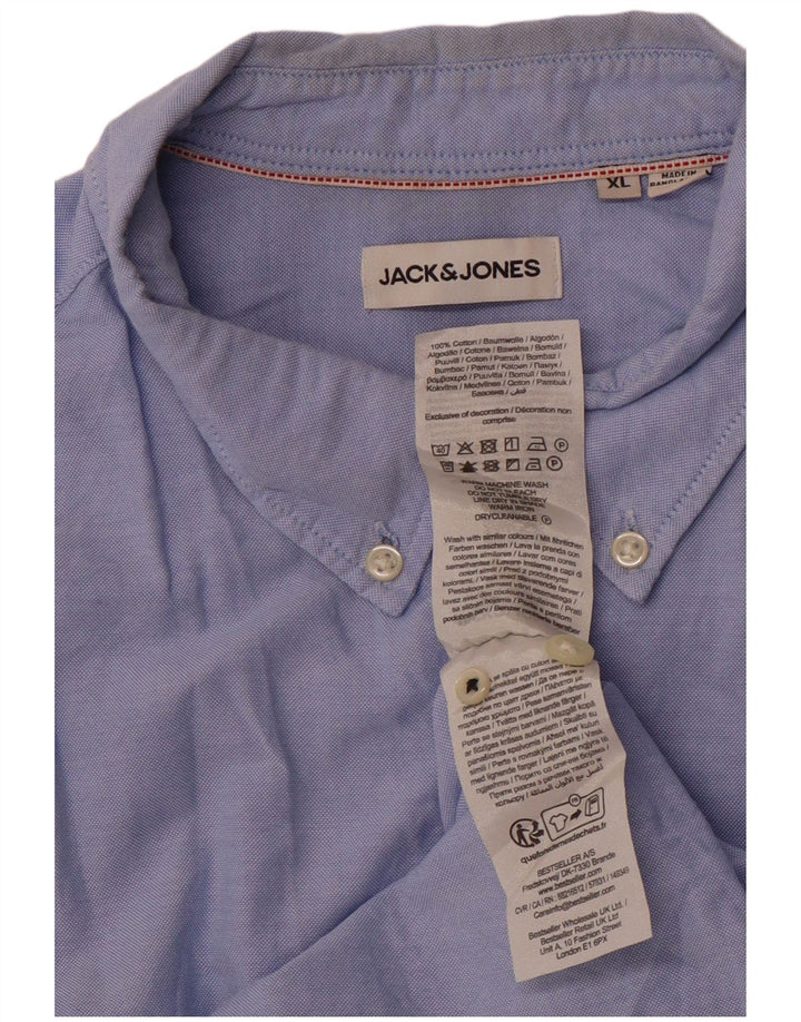 JACK & JONES Herreskjorte XL Blå Bomuld