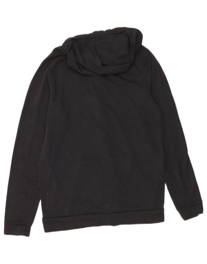 NIKE Womens Dri Fit Zip Hoodie Sweater UK 14 Medium Black Polyester