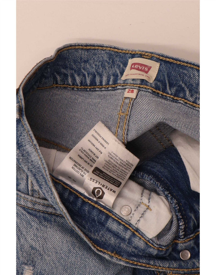 Levi's Womens Distressed Flared Jeans W28 L29 Blue Cotton