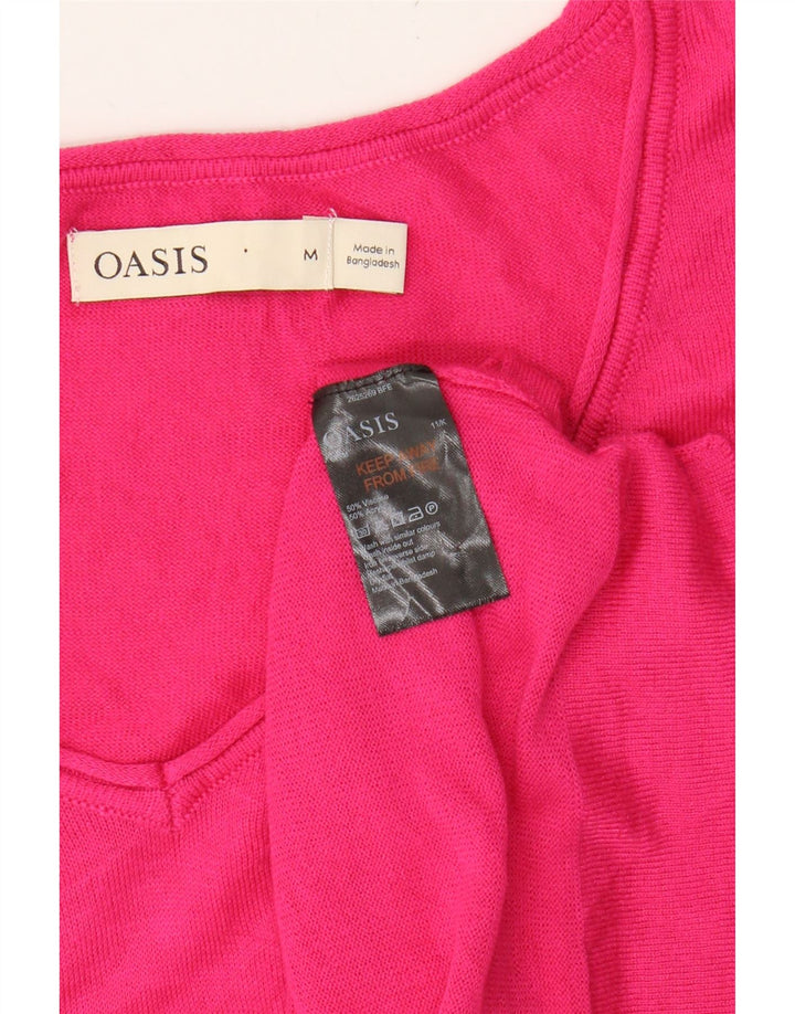 OASIS Womens V-Neck Jumper Sweater UK 14 Medium Pink Viscose Vintage Oasis and Second-Hand Oasis from Messina Hembry 