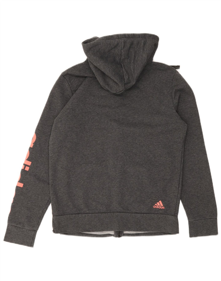 Adidas Mens Graphic Zip Hoodie Sweater Small Grey