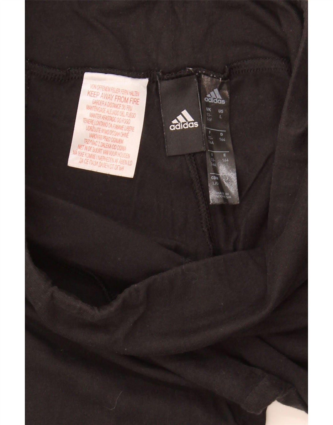 ADIDAS Boys Leggings 13-14 Years  Black Vintage Adidas and Second-Hand Adidas from Messina Hembry 