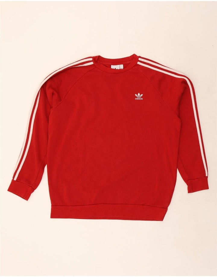 Adidas Mens Sweatshirt Jumper Large Red Cotton