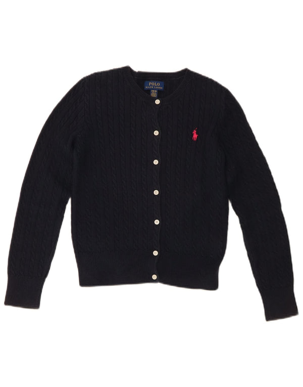 Polo Ralph Lauren Girl Cardigan Sweater 8-9 år Medium Navyblå Bomuld