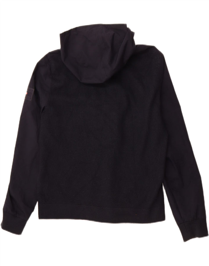 TOMMY HILFIGER Herren Bomberjacke mit Kapuze UK 36 Small Marineblau Polyester
