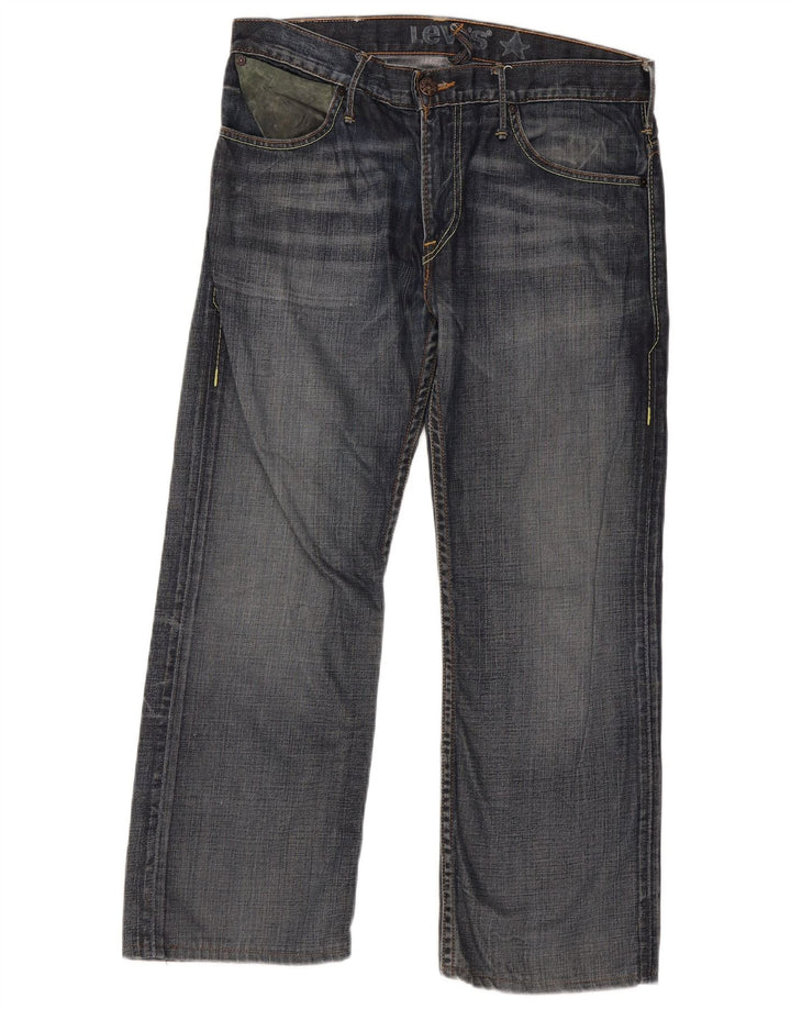 Levi's Mens Straight Jeans W34 L26 Navy Blue Cotton