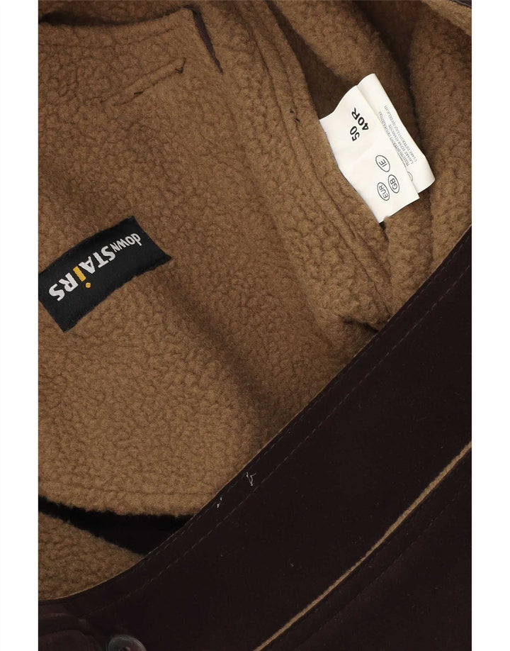 Vintage Mens Sherpa Jacket UK 40 Large Brown Polyester