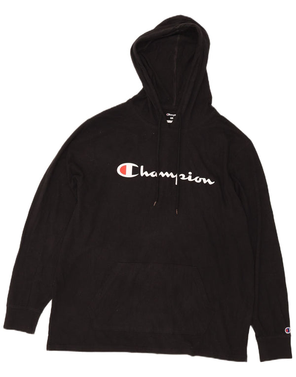 Ανδρικό Champion Graphic Hoodie Jumper μεγάλο μαύρο βαμβακερό