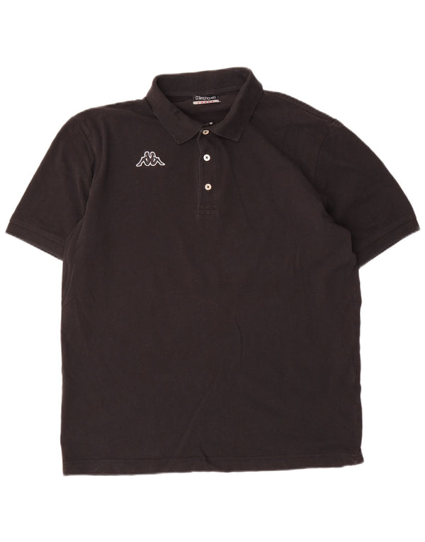 Kappa Mens Polo Shirt Large Black Cotton