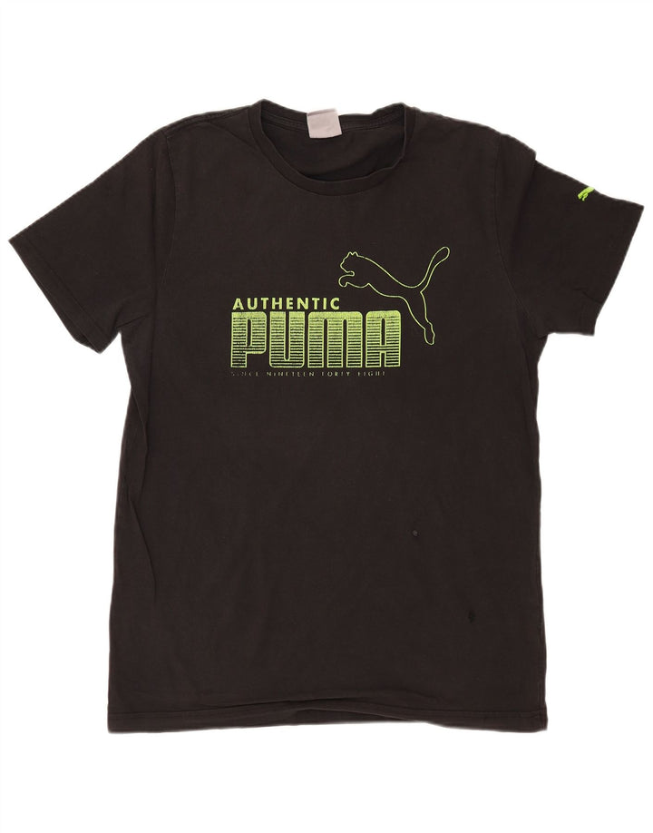 PUMA Mens Graphic T-Shirt Top Medium Black