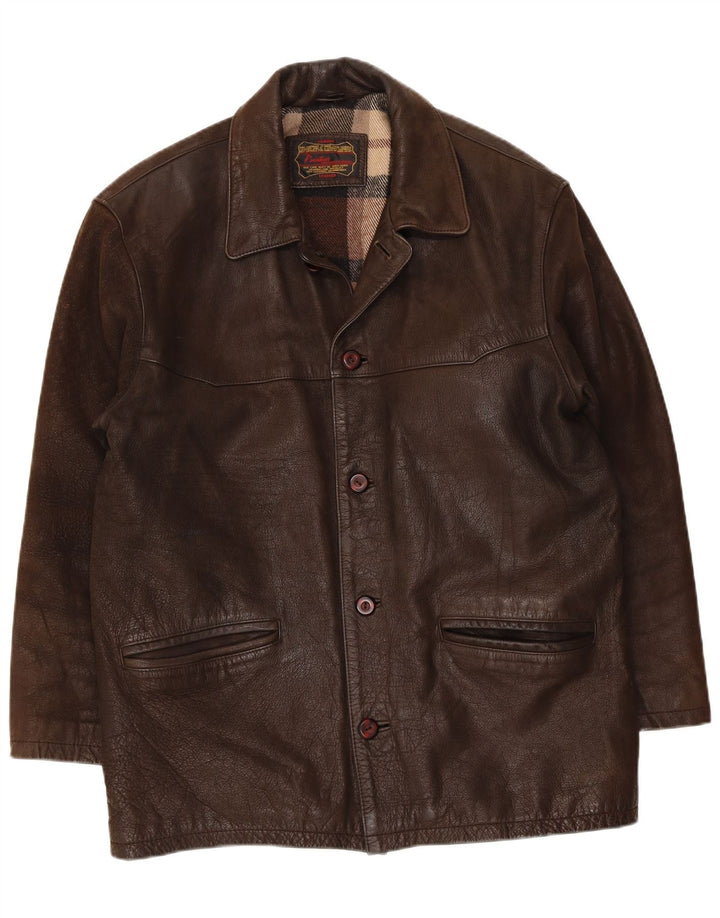 Pointers Chaqueta de cuero para hombre UK 40 Large Brown
