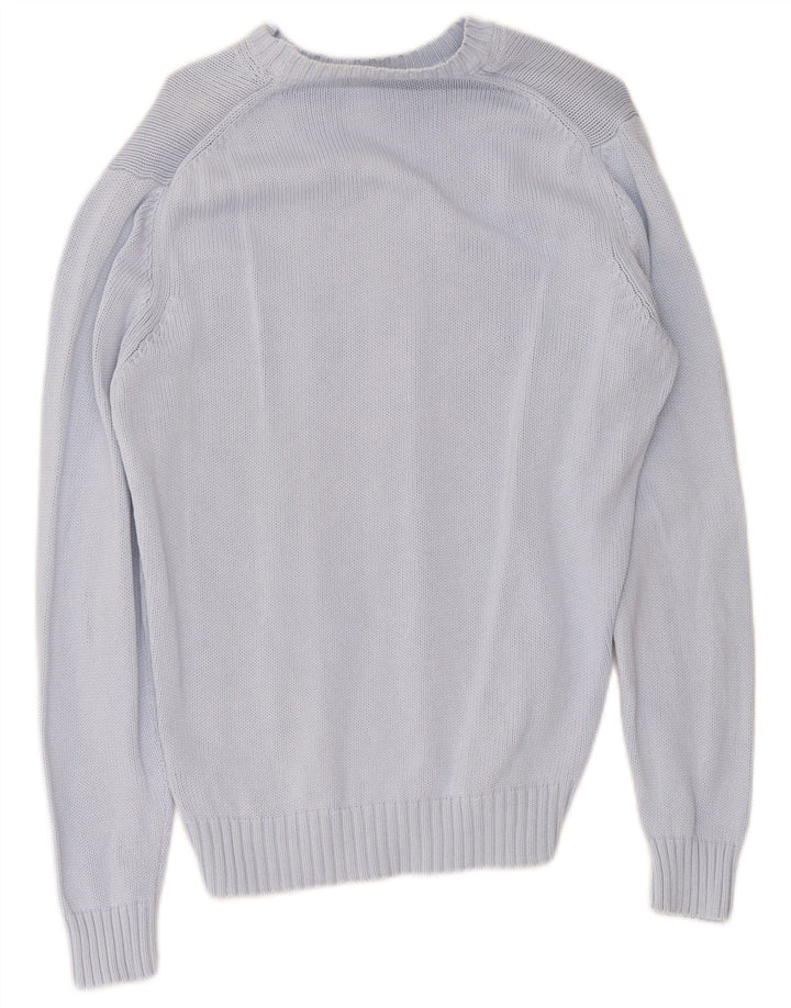 Zara Mens Crew Neck Jumper Sweater Medium Blue Cotton