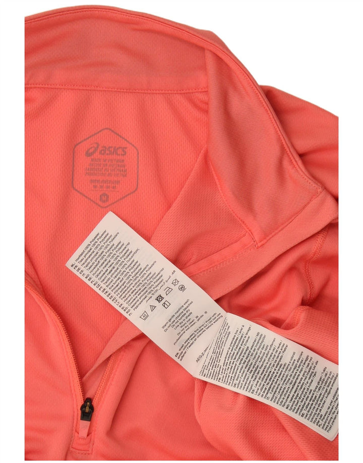 Asics Maglia da tuta da donna con collo e zip, taglia UK 14, poliestere rosa medio