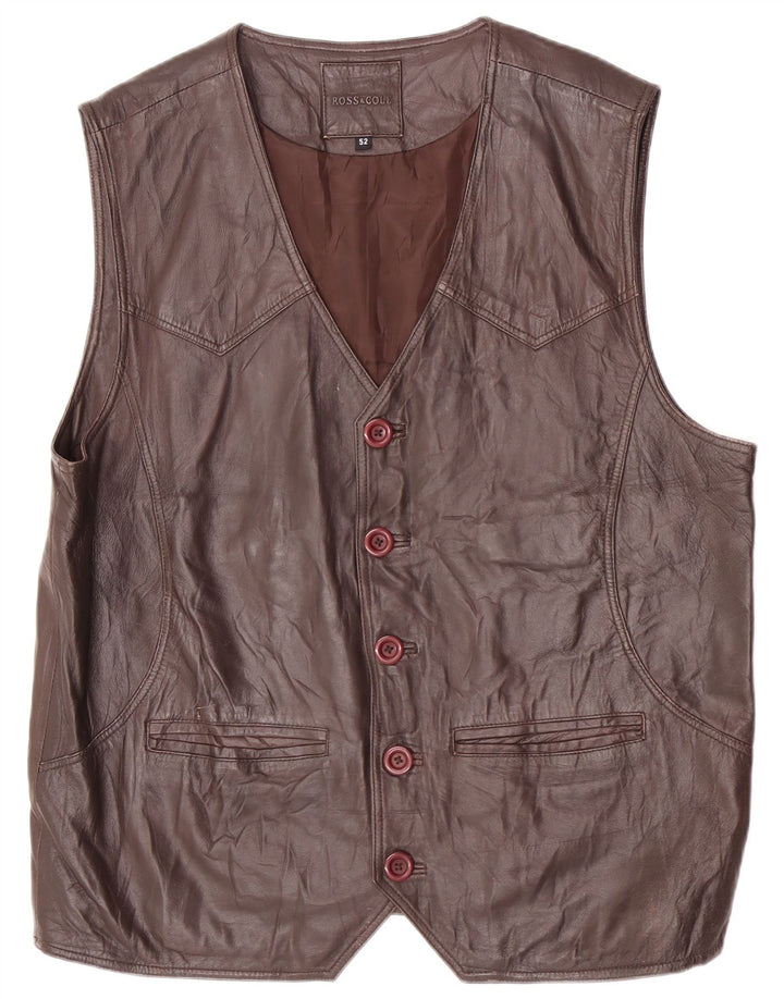 Ross&Cole Herre Lædervest IT 52 XL Brun