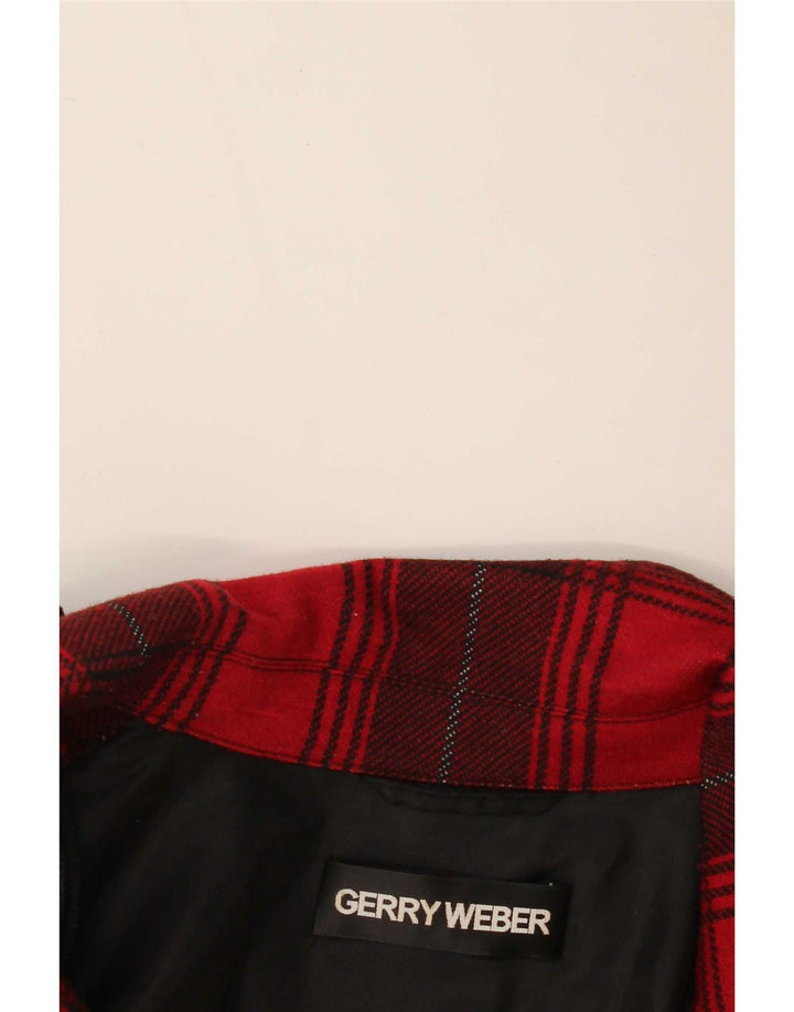 Gerry Weber Veste blazer à 2 boutons pour femme UK 12 Medium Red Check