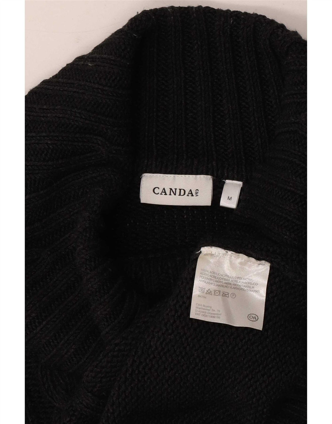 Canda Dame Roll Neck Jumper Sweater UK 14 Medium Sort Akryl