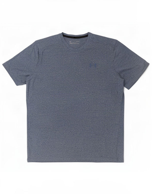 Under Armour Mens Heat Gear laza szabású póló felső, nagy, kék foltos