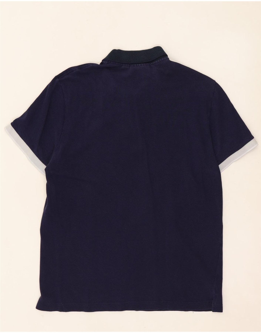 LACOSTE Mens Regular Fit Polo Shirt Size 4 Medium Navy Blue Cotton
