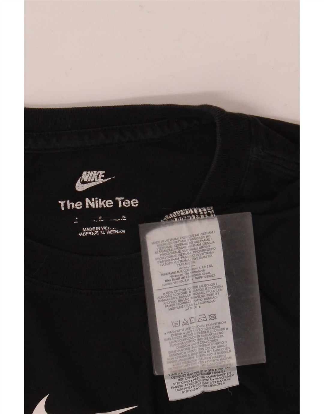 Nike Mens Swoosh Graphic T-Shirt Top Medium Black Cotton