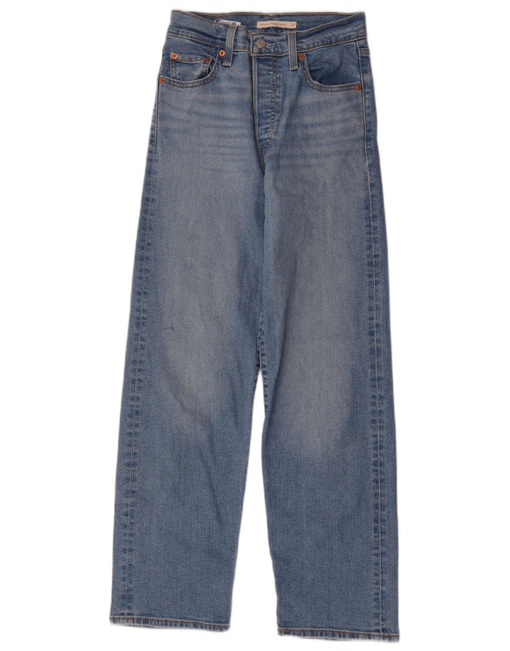 Levi's Womens Ribcage Straight Jeans W25 L29 Blue Cotton