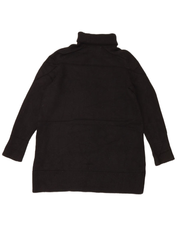 Zara Womens Longline Oversized Roll Neck Jumper Sweater UK 10 Small Black