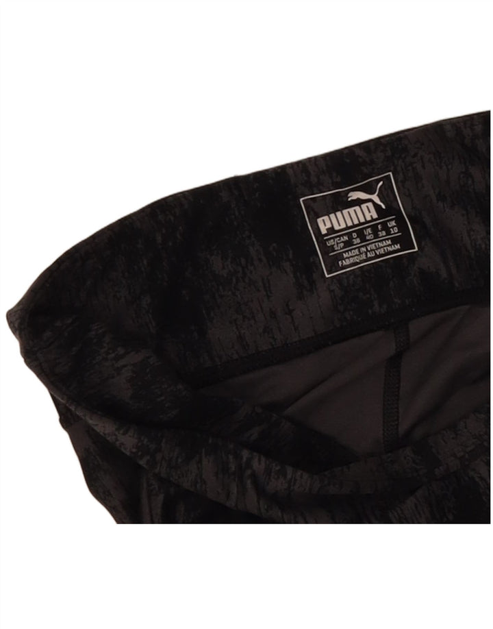 Puma Womens Capri Leggings UK 10 Small Black Tie Dye