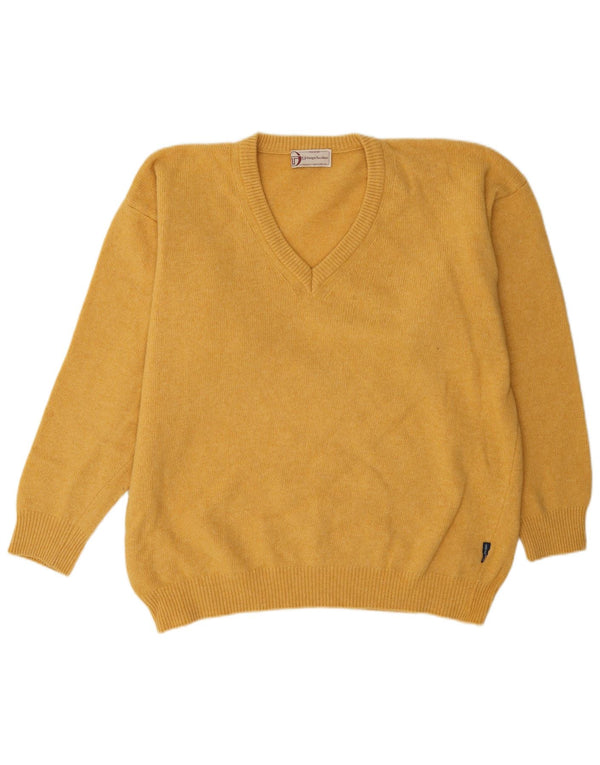 Sergio Tacchini Mens V-Neck Jumper Sweater XL Yellow