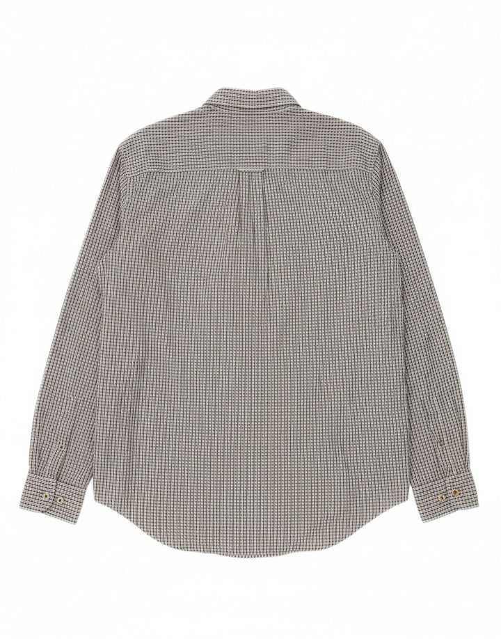 TOMMY HILFIGER Mens Custom Fit Shirt Medium Navy Blue Check Cotton