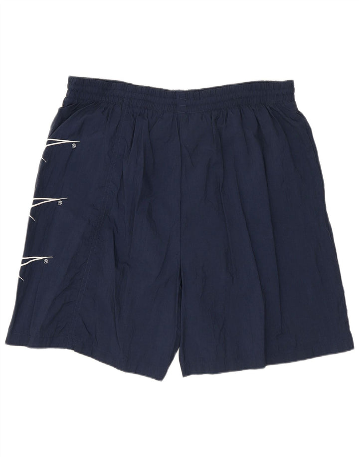 REEBOK Mens Graphic Swimming Shorts Large  Navy Blue Nylon