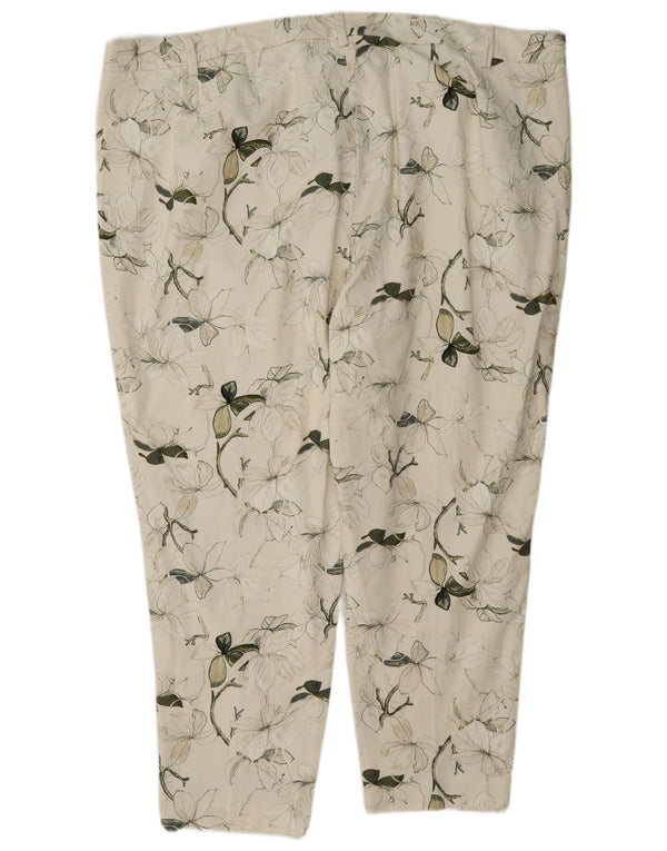 Marks & Spencer Dame Crop Suit Bukser UK 24 4XL W44 L26 Beige Floral