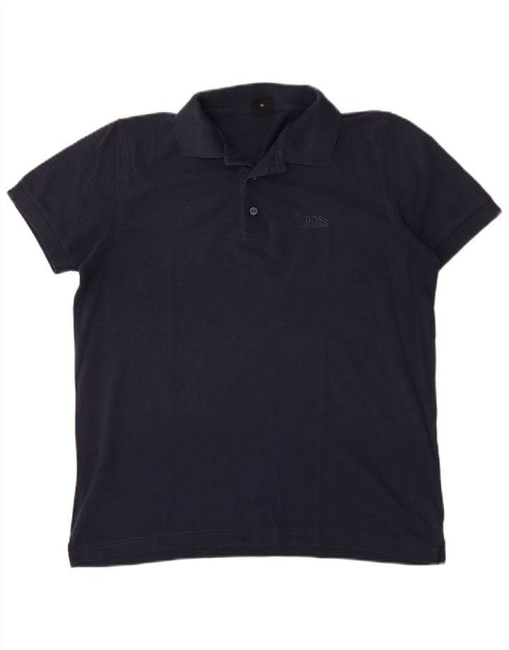Polo da uomo Hugo Boss in cotone blu navy medio