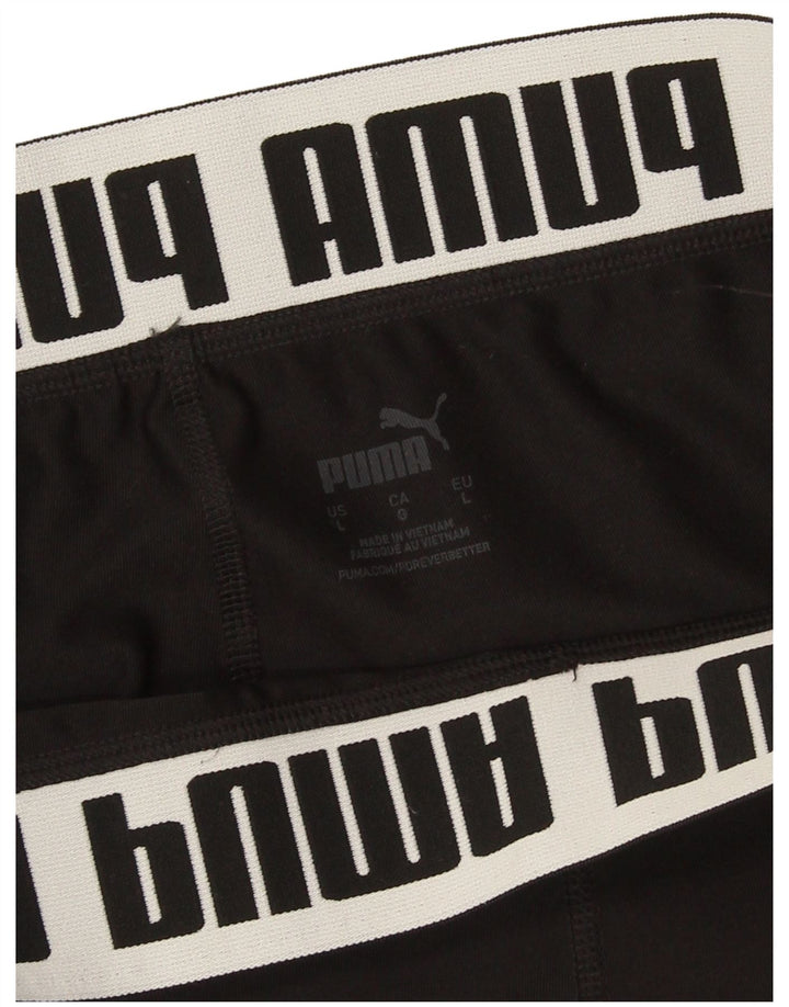 Puma Womens Graphic Crop Leggings UK 14 Large  Black