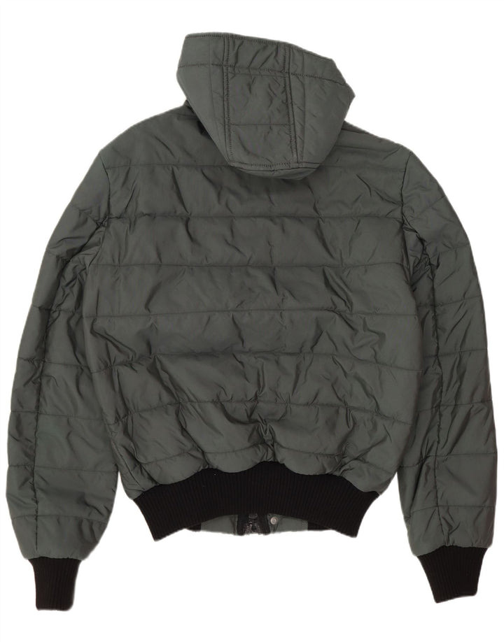Refrigiwear Mens Hooded Padded Jacket IT 46 Small Green Polyamide