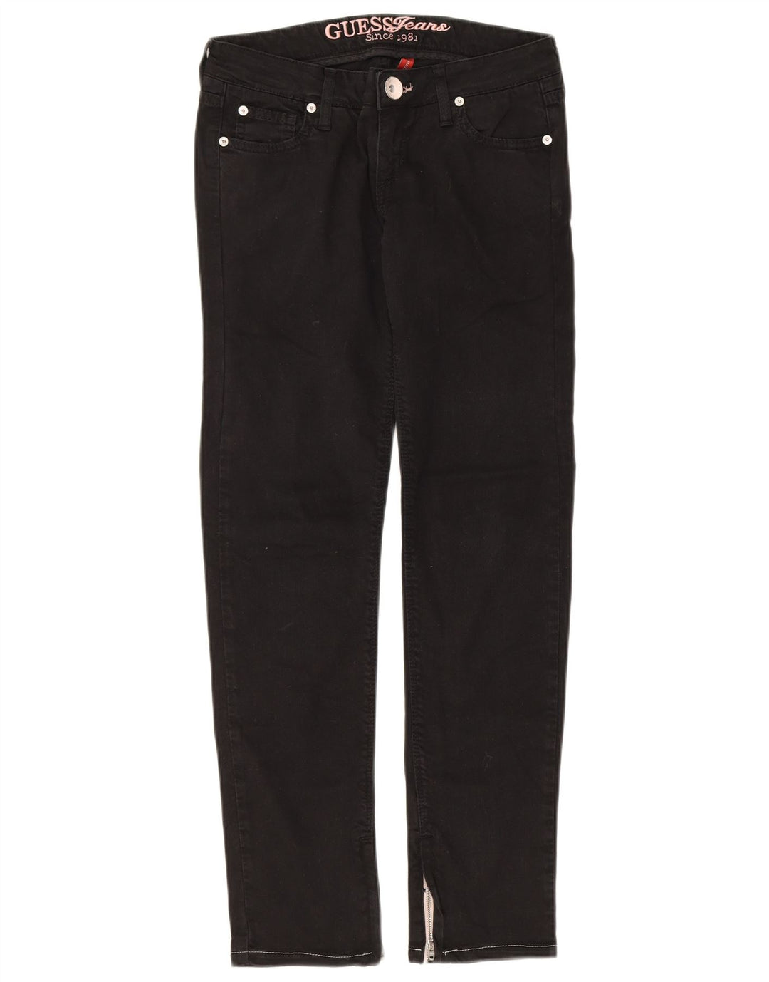 Jeans GUESS Slim da Donna W26 L28 Cotone Nero