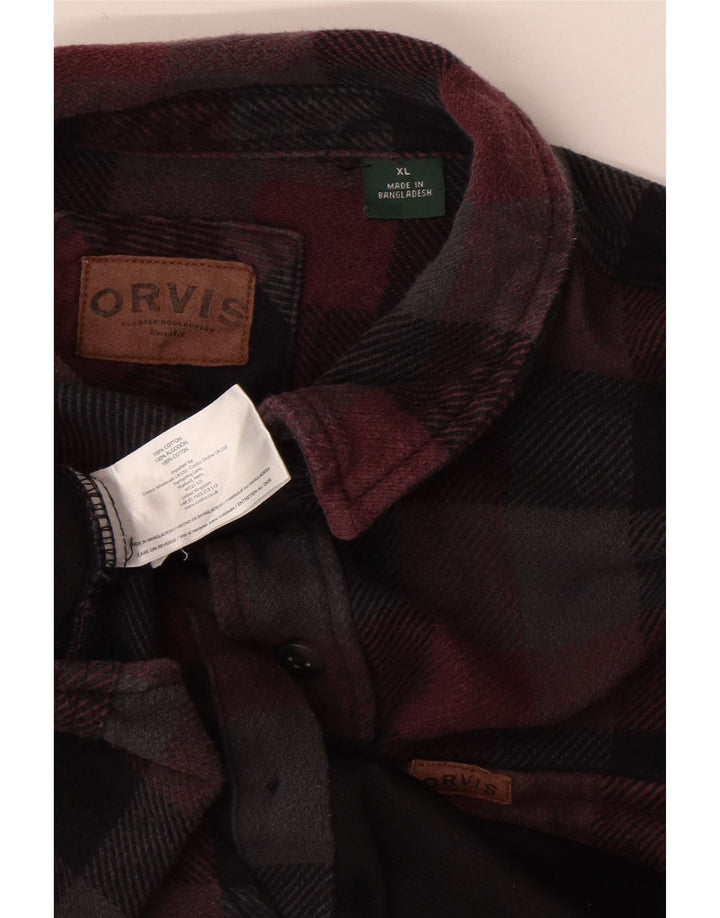 Orvis Mens Flannel Shirt XL Multicoloured Check Cotton