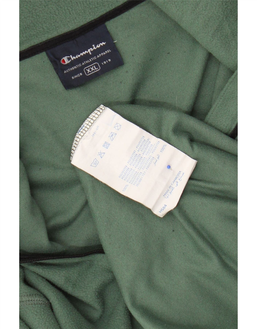 Champion Herre Fleece Jumper med lynlås 2XL Grøn Polyester