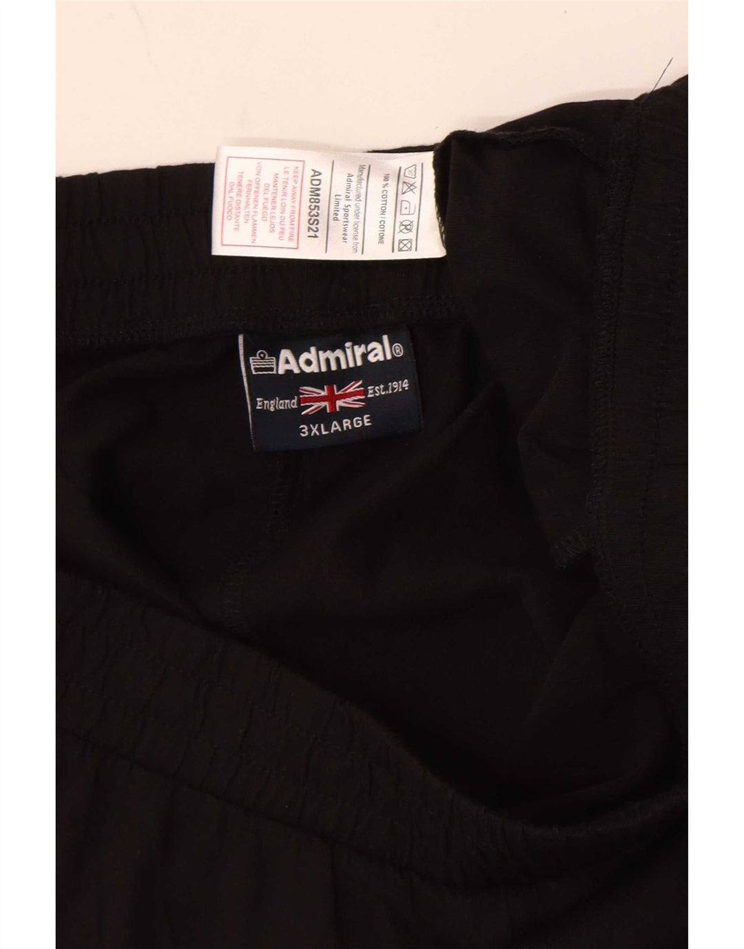 Admiral Mens Sport Shorts 3XL Black Cotton