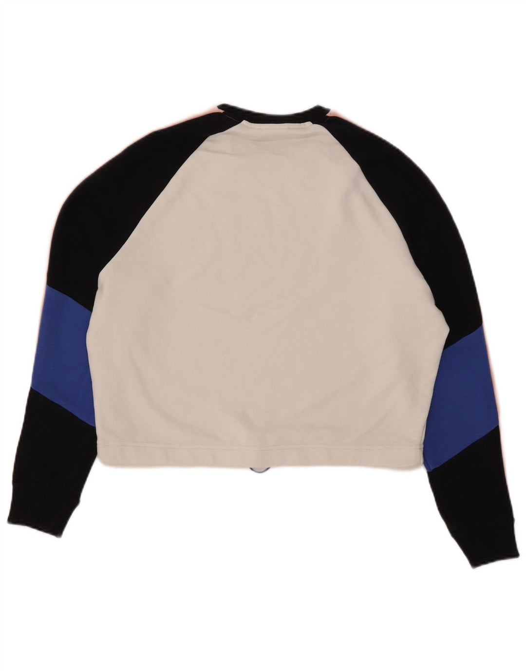 Fila Womens Oversized Crop Sweatshirt Jumper UK 10 Small White Colourblock