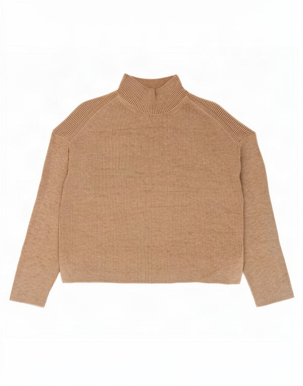 Marks & Spencer Womens Turtle Neck Jumper Sweater UK 10 Small Beige