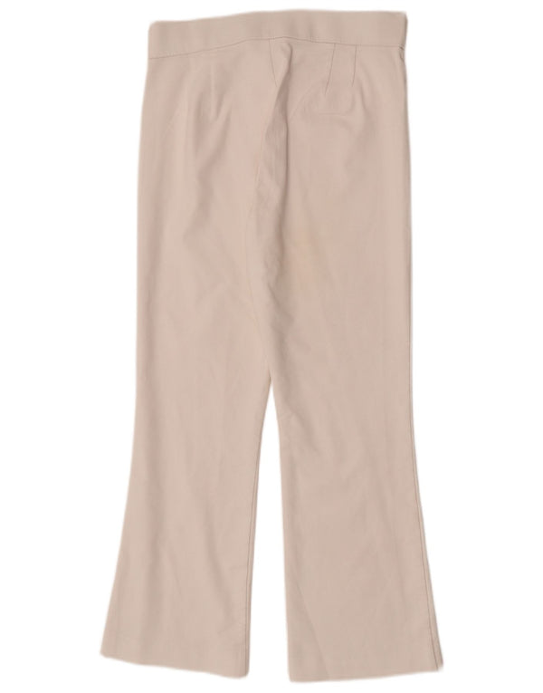 Zara Γυναικείο Παντελόνι Flare Cropped Small W26 L24 Λευκό βαμβακερό