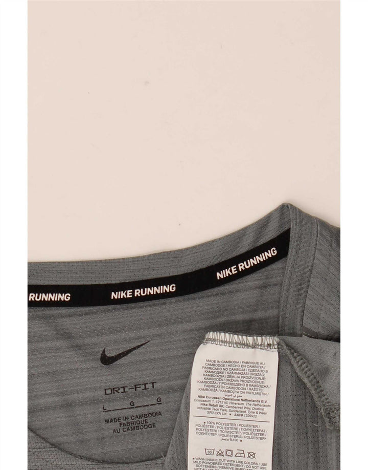 Мужская футболка Nike Dri Fit, большой серый полиэстер